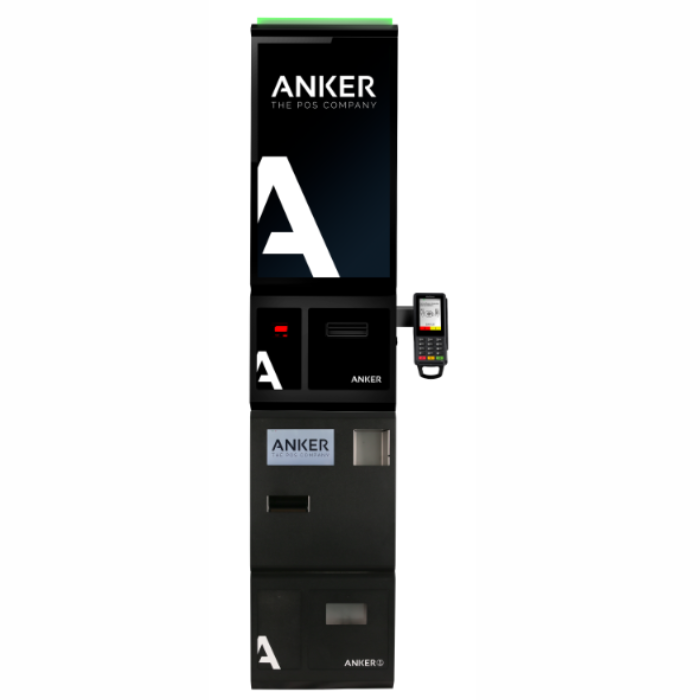 Reciclador Anker Cash junto con Kiosko de autoservicio